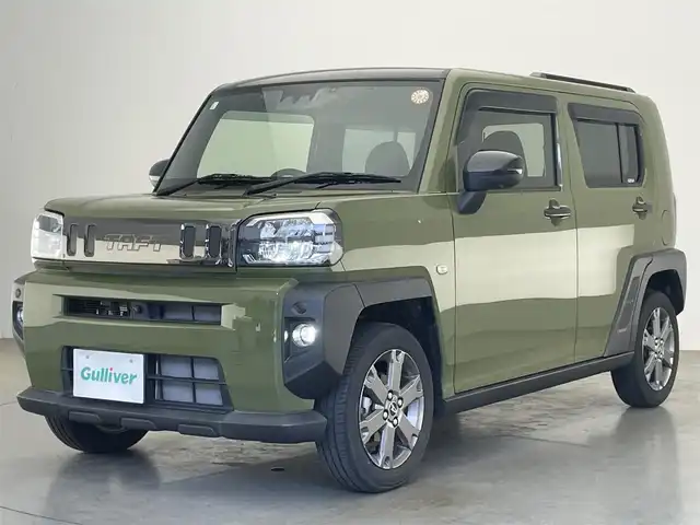 ダイハツ タフト G ターボ 愛知県 2021(令3)年 1.2万km フォレストカーキメタリック 純正9型ナビ　フルセグＴＶ　カープレイ対応　全方位カメラ　ガラスルーフ　シートヒーター　電動パーキング　ルーフレール　スマアシIII　衝突軽減　追従クルコン　ＬＥＤオートライト　コーナーセンサー フォグランプ　ETC 純正ドラレコナビ連動　禁煙車