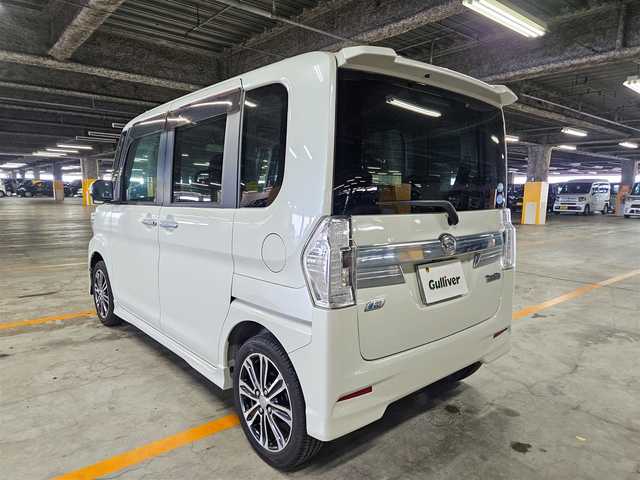 ダイハツ タント カスタム RS 愛媛県 2014(平26)年 7.4万km パールホワイトⅢ ワンオーナー/純正8型ナビ/フルセグTV/両側パワースライドドア/ビルトインETC/LEDヘッドランプ/オートライト/オートエアコン/本革巻きステアリング/ステアリングスイッチ/純正15インチアルミホイール/キーフリーシステム/プッシュボタンスタート/イモビライザー/禁煙車