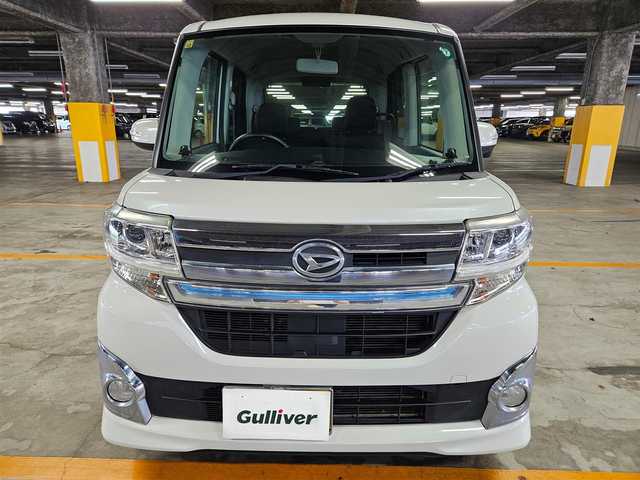 ダイハツ タント カスタム RS 愛媛県 2014(平26)年 7.4万km パールホワイトⅢ ワンオーナー/純正8型ナビ/フルセグTV/両側パワースライドドア/ビルトインETC/LEDヘッドランプ/オートライト/オートエアコン/本革巻きステアリング/ステアリングスイッチ/純正15インチアルミホイール/キーフリーシステム/プッシュボタンスタート/イモビライザー/禁煙車