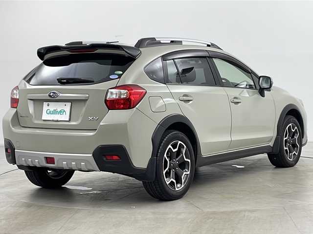 スバル インプレッサ ＸＶ 2．0i－L 道央・札幌 2014(平26)年 10.6万km デザートカーキ ・4WD/・社外SDナビ/　CD/DVD/BT/SD/・フルセグTV/・クルーズコントロール/・前席パワーシート/・ルーフレール/・ETC/・革巻ステアリング/・パドルシフト/・ステアリングリモコン/・オートライト/・HIDヘッドライト/・フォグランプ/・リアフォグランプ/・アイドリングストップ/・プッシュスタート/・社外ドライブレコーダー前後/・ドアバイザー/・純正フロアマット/・純正17インチアルミホイール/・積込タイヤ/・保証書