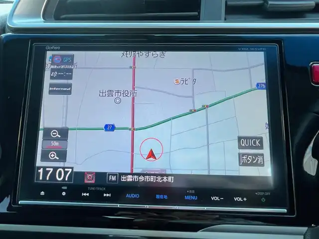 ホンダ フィット ハイブリット Lパッケージ 島根県 2015(平27)年 3.8万km ミラノレッド 純正８型メモリナビ　/フルセグＴＶ　/ＤＶＤ再生　/Ｂｌｕｅｔｏｏｔｈ　/バックカメラ　/ＥＴＣ　/クルーズコントロール/ドライブレコーダー/衝突軽減システム　/盗難防止装置　/アイドリングストップ　/純正LEDライト　/オートライト/純正フロアマット