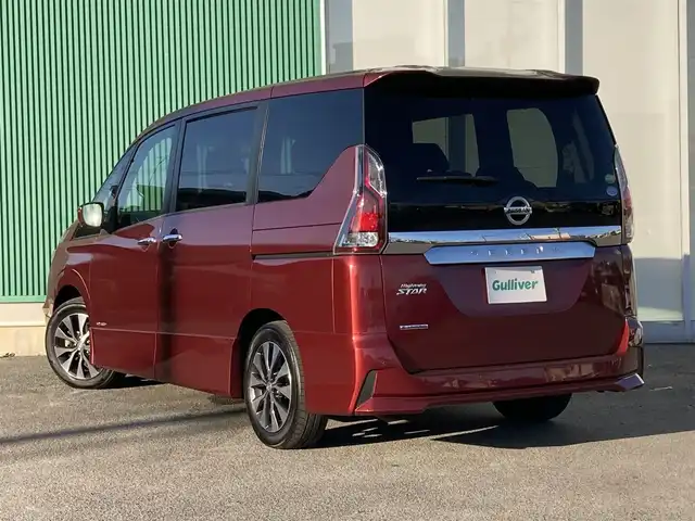 日産 セレナ ハイウェイスターVセレクションⅡ 福岡県 2019(平31)年 5.6万km マルーンレッド 純正9型ナビ/フルセグTV/両側パワースライドドア/アラウンドビューモニター/エマージェンシーブレーキ/車線逸脱警報/フロント/バックソナー/プロパイロット/セーフティパックB/・車線逸脱防止支援システム/・インテリジェントルームミラー/・踏み間違い衝突防止アシスト/・パーキングアシスト/・標識検知機能/LEDヘッドランプ/革巻きステアリング/ステアリングカバー付/レザー調シートカバー付/純正16インチアルミホイール/スマートキー/プッシュエンジンスターター/禁煙車