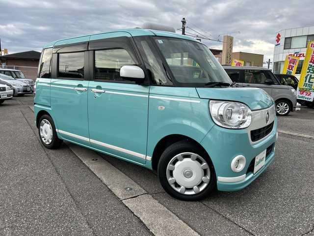 ダイハツ ムーヴ キャンバス 富山県 2019(令1)年 3.1万km ファインミントメタリック スマートキー/両側パワスラ/全周囲カメラ/社外メモリーナビ/DVD/MSV/フルセグTV/HDMI/ハンズフリー/ETC/リモコンエンジンスターター/プッシュスタート/衝突安全ブレーキ/レーンキープアシスト/オートハイビーム/オートリトラミラー/横滑り防止装置/アイドリングストップ/保証書・取説・ナビ取説