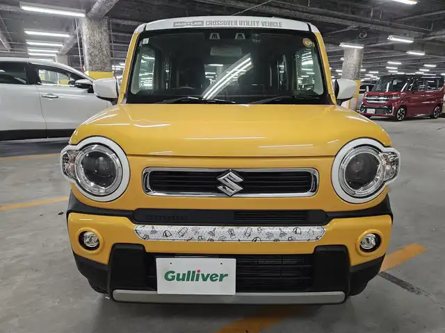 スズキ ハスラー HYBRID X 福岡県 2021(令3)年 7.4万km アクティブイエロー/ホワイト2トーンルーフ 〇純正8インチナビ/〇フルセグTV/〇デュアルカメラブレーキサポート/〇ドライブレコーダー/〇ホワイトルーフ/〇革巻きステアリング/〇LEDヘッドライト/〇オートライト/〇フォグランプ/〇純正15インチアルミ/〇シートヒーター/〇スマートキー/〇禁煙車