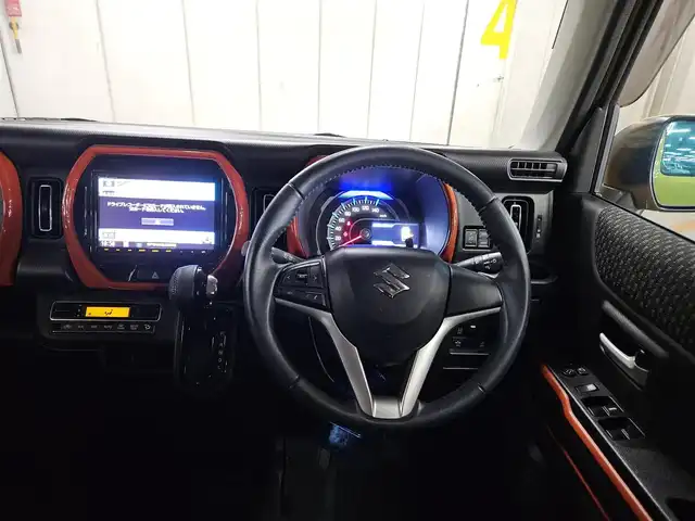 スズキ ハスラー HYBRID X 福岡県 2021(令3)年 7.4万km アクティブイエロー/ホワイト2トーンルーフ 〇純正8インチナビ/〇フルセグTV/〇デュアルカメラブレーキサポート/〇ドライブレコーダー/〇ホワイトルーフ/〇革巻きステアリング/〇LEDヘッドライト/〇オートライト/〇フォグランプ/〇純正15インチアルミ/〇シートヒーター/〇スマートキー/〇禁煙車