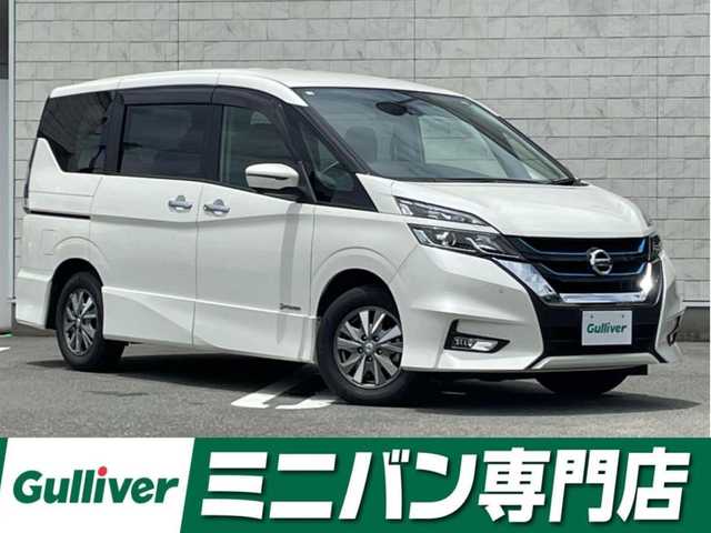 日産 セレナ e－パワー ハイウェイスター V 福岡県 2018(平30)年 3.6万km ブリリアントホワイトパール プロパイロット純正9型ナビゲーション（CD/DVD/フルセグ/BT)純正フリップダウンモニターアラウンドビューモニターエマージェンシーブレーキレーンキープアシスト両側パワースライドドア前席シートヒーターハンドルヒーターLEDヘッドライト/オートライトドライブレコーダーETC