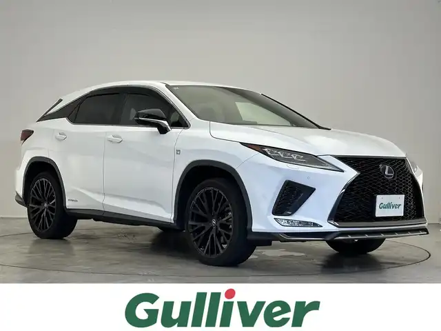 レクサス ＲＸ 450h Fスポーツ 滋賀県 2019(令1)年 6.7万km ホワイトノーヴァガラスフレーク 純正12.3インチナビ/【Bluetooth/CD/DVD/Blu-ray/USB/フルセグTV】/Mark Levinsonプレミアムサウンド/全方位カメラ/レザーシート/全席パワーシート/シートヒーター/D/N席ベンチレーション/ステアリングヒーター/追従クルーズコントロール/前後コーナーセンサー/LEDヘッドライト/オートライト/オートマチックハイビーム/ブラインドスポットモニター/前方ドライブレコーダー/ヘッドアップディスプレイ/ビルトインETC2.0/パワーバックドア/電動パーキングブレーキ/オートブレーキホールド/プッシュスタート/スマートキー/純正フロアマット