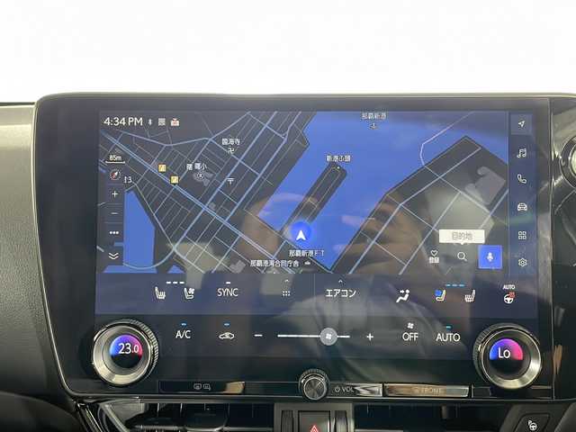 レクサス ＮＸ 350h Fスポーツ 沖縄県 2023(令5)年 2.8万km ホワイトノーヴァガラスフレーク 禁煙車　/県外仕入　/純正ナビ　/フルセグＴＶ　Ｂｌｕｅｔｏｏｔｈ　/レクサスセーフティセンス/TRDエアロ/黒革シート/パノラミックビューモニター/オレンジキャリパー　/ブラインドスポットモニター　/クリアランスソナー　/レーンディパーチャーアラート　/パワーバックドア　/ドライブレコーダー/ヘッドアップディスプレイ/ステアリングヒーター/シートベンチレーション/デジタルインナーミラー