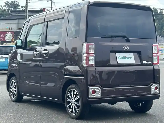 ダイハツ ウェイク G ターボ SA Ⅱ 鹿児島県 2016(平28)年 10.4万km プラムブラウンクリスタルマイカ 4WD/純正SDナビ・フルセグTV/CD・DVD・Bluetooth/バックカメラ/両側パワースライドドア/ETC/スマートアシスト/衝突軽減ブレーキ/レーンキープアシスト/横滑り防止装置/盗難防止装置/アイドリングストップ/純正フロアマット/LEDヘッドライト/LEDフォグランプ/純正14インチアルミ/スマートキー