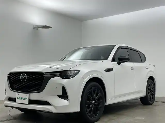 マツダ ＣＸ－６０ XD HV エクスクルーシブスポーツ 岡山県 2022(令4)年 4.8万km ロジウムホワイトプレミアムメタリック 純正１０．２５インチナビ/（Bluetooth/フルセグTV/HDMI/Carplay)/ＢＯＳＥサウンド/スマート・ブレーキ・サポート/レーンキープ・アシスト・システム/レーダークルーズコントロール/アラウンドビューモニター/ビルトインＥＴＣ/ＬＥＤヘッドライト/オートハイビーム/シートヒーター/エアシート/ステアリングヒーター/ブラインドスポットモニター/ディスタンス＆スピードアラート/スマートキー×2/新車保証書/取扱説明書