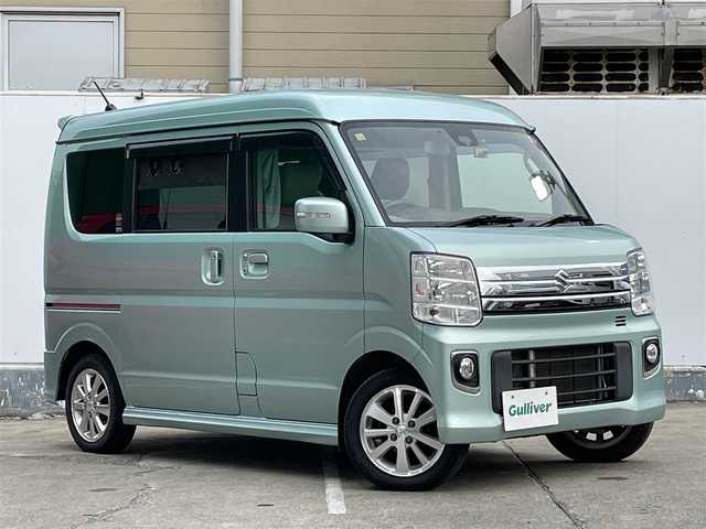 スズキ エブリィ ワゴン PZターボ スペシャル 青森県 2018(平30)年 4.5万km ガーデニングアクアM 4WD/社外メモリナビ/社外フルセグTV/AM/FM/CD/DVD/BT/AAC/フォグランプ/両側パワースライド/ETC/純正AW/社外ドライブレコーダー/オートステップ/横滑り防止機能/プリクラッシュ/シートヒーター/ベッドキッド/ベンチシート/スタッドレスタイヤ積み込み/保証書/取扱説明書