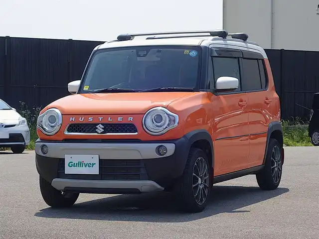 スズキ ハスラー X ターボ 山形県 2015(平27)年 6.9万km パッションオレンジマイカ/スペリアホワイト 4WD/レーダーブレーキサポート/メモリナビ/　　【BT ワンセグ AUX】/バックカメラ/HIDオートヘッドライト/シートヒーター/15インチアルミホイール/ドライブレコーダー/アイドリングストップ/ステアリングスイッチ/IC付ターボ/電動格納ウィンカーミラー/フォグランプ/スマートキー/ETC