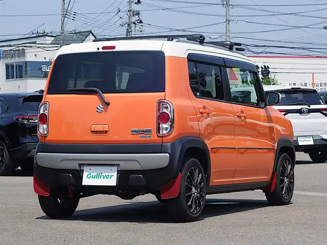 スズキ ハスラー X ターボ 山形県 2015(平27)年 6.9万km パッションオレンジマイカ/スペリアホワイト 4WD/レーダーブレーキサポート/メモリナビ/　　【BT ワンセグ AUX】/バックカメラ/HIDオートヘッドライト/シートヒーター/15インチアルミホイール/ドライブレコーダー/アイドリングストップ/ステアリングスイッチ/IC付ターボ/電動格納ウィンカーミラー/フォグランプ/スマートキー/ETC