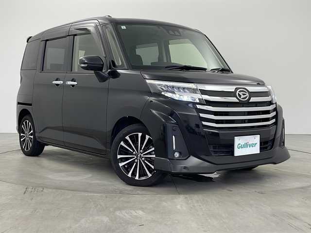 ダイハツ トール カスタムG ターボ 兵庫県 2021(令3)年 6.2万km ブラックマイカメタリック ・ワンオーナー車/・純正９インチナビ/CD/DVD/HDMI/USB/TV/・アラウンドビューモニター/・スマートアシスト/・レーダークルーズコントロール/・電動パーキングブレーキ/・オートホールド/・アイドリングストップ/・LEDオートライト/・前後コーナーセンサー/・両側パワースライドドア/・前席シートヒーター/・ステアリングスイッチ/・革巻きステアリング/・純正ドライブレコーダー/・ビルトインETC/・純正１５インチアルミホイール/・スマートキー/・スペアキー/・プッシュスタート/・Wエアバッグ