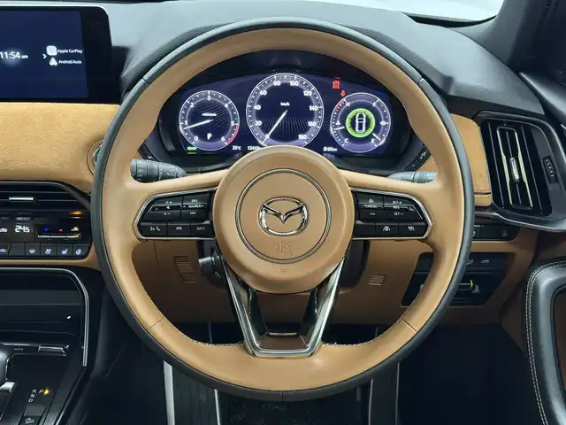 マツダ ＣＸ－６０ XD HV プレミアムスポーツ 三重県 2022(令4)年 1.3万km ロジウムホワイトプレミアムメタリック ディーゼルターボ・マイルドハイブリッド/4WD/MTモード付8AT/12.3インチナビ/（FM/AM/Bluetooth/USB/CarPlay/AndroidAuto/TV/HDMI）/360°ビュー・モニター/BOSEサウンドシステム（12スピーカー）/ドライブレコーダー前後/ETC/i-ACTIVSENSE/・スマートブレーキサポート/・レーダークルーズコントロール/・クルージング&トラフィックサポート/・ドライバー異常時対応システム/・ドライバーモニタリング/・レーンキープアシストシステム/・ブラインドスポットモニタリング/・クロストラフィックアラート（前後）/・パーキングセンサー（前後）/・ヒルディセントコントロール/など/装備/・パノラマサンルーフ/・茶革（ナッパレザー＆レガーヌ：人工皮革）/・シートヒーター（D/N/2nd左右）＆ベンチレーション（D/N）/・ステアリングヒーター/・10wayパワーシート（Dメモリー付/N）/・ハンズフリーパワーリフトゲート/・ドライバーパーソナライズ/・アクティブドライビングディスプレイ/・1500W電源/・ワイヤレス充電/・左右独立オートエアコン/・Weds『F-ZERO FZ-4』20×8＋42アルミホイール/など
