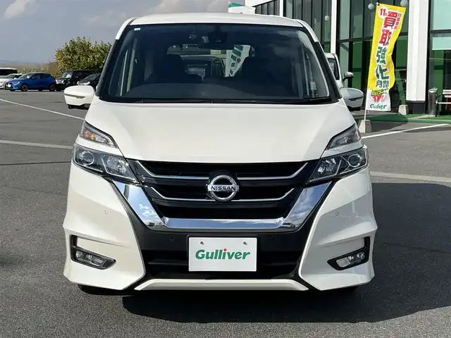日産 セレナ ハイウェイスター G 奈良県 2016(平28)年 5.8万km ブリリアントホワイトパール 純正９インチナビ(MM516D-L)/（フルセグ／ＢＴ／ＣＤ／ＤＶＤ）/純正フリップダウンモニター/プロパイロット/アラウンドビューモニター/前後コーナーセンサー/衝突軽減システム/レーンキープアシスト/両側パワースライドドア/後席サンシェード/デジタルインナーミラー/LEDヘッドライト/前方ドライブレコーダー/ＥＴＣ/純正16インチＡＷ