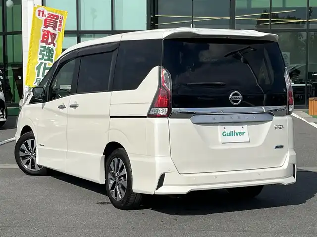 日産 セレナ ハイウェイスター G 奈良県 2016(平28)年 5.8万km ブリリアントホワイトパール 純正９インチナビ(MM516D-L)/（フルセグ／ＢＴ／ＣＤ／ＤＶＤ）/純正フリップダウンモニター/プロパイロット/アラウンドビューモニター/前後コーナーセンサー/衝突軽減システム/レーンキープアシスト/両側パワースライドドア/後席サンシェード/デジタルインナーミラー/LEDヘッドライト/前方ドライブレコーダー/ＥＴＣ/純正16インチＡＷ