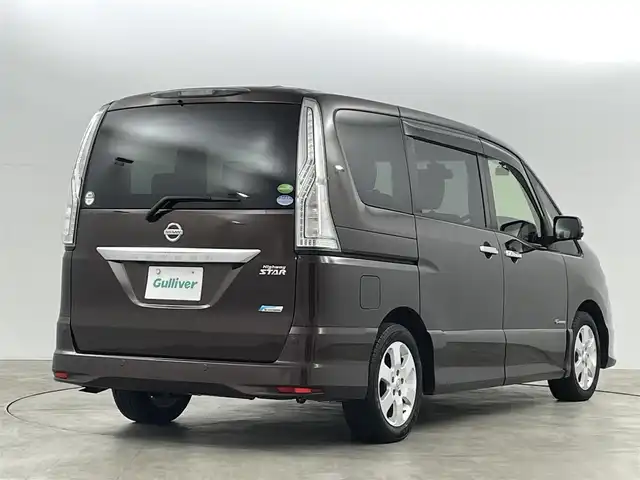 日産 セレナ HWS S HV Vセレ +SeftyⅡ 福島県 2015(平27)年 14.4万km インペリアルアンバーP エマージェンシーブレーキ/・レーンキープアシスト/純正フリップダウンモニター/純正ナビ/・フルセグ/TV/SD/CD/DVD/BT/USB/iPod/全方位カメラ/両側パワースライドドア/クルーズコントロール/LEDライト/3列シート/・ロールサンシェード/アイドリングストップ/前後ドラレコ/プッシュスタート/・スマートキー