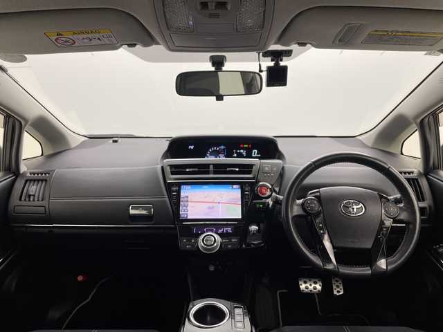 トヨタ プリウス α S ツーリングセレクション G’s 茨城県 2016(平28)年 8.4万km ホワイトパールクリスタルシャイン ９型ナビ　フルセグＴＶ　バックモニター　衝突軽減ブレーキ　ＬＥＤライト　スマートキー　ドライブレコーダー　ビルトインＥＴＣ　純正アルミホイール　横滑り防止装置　ハーフレザーシート　プッシュスタート