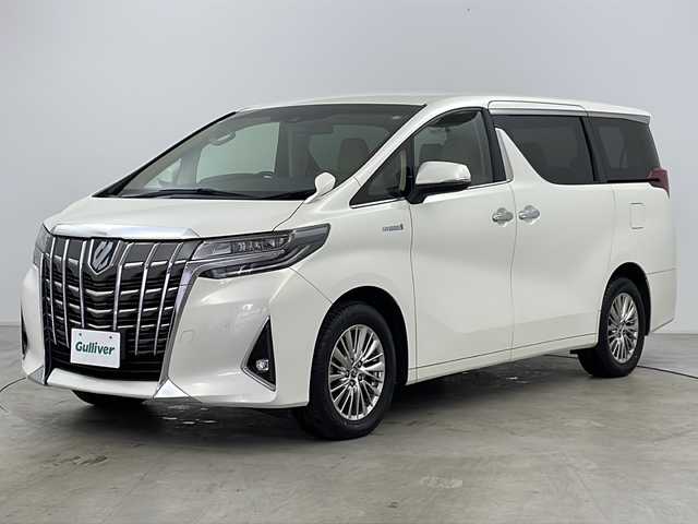 トヨタ アルファードハイブリット G 道央・札幌 2018(平30)年 5.1万km ラグジュアリーホワイトパールクリスタルシャインガラスフレーク ・４WD/・純正10インチナビ/（CD＆DVD＆BT＆フルセグ）/・トヨタセーフティセンス/・PCS/・LTA/・RSA/・レーダークルーズコントロール/・オートマチックハイビーム/・アダプティブハイビームシステム/・両側パワースライドドア/・LEDヘッドライト/・純正17インチAW/・ビルトインETC/・D/Nパワーシート/・D/Nベンチレーション