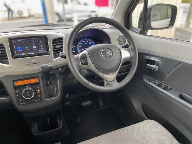 マツダ フレア HS 愛知県 2015(平27)年 9.6万km シルキーシルバーメタリック /当店買取/禁煙/車検R9年4月//純正OPナビ//CD/DVD/SD/Bluetooth//純正エアロ/純正アルミ//PCS/横滑り防止/D席シートヒーター//純正Fマット/ドアバイザー//保証書/取説//スペアキー/プッシュスタートボタン