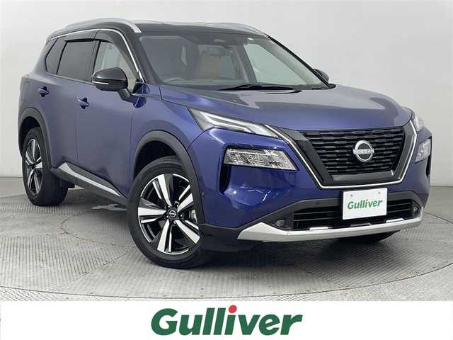 日産 エクストレイル G e－4ORCE 道央・札幌 2022(令4)年 2.2万km 青Ⅱ ・４WD/・メーカーナビ/・アラウンドビューモニター/・デジタルインナーミラー/・ビルトインETC/・純正前後ドライブレコーダー/・プロパイロット/・エマージェンシーブレーキ/・レーンキープアシスト/・レーダークルーズコントロール/・BSM/・HUD/・クリアランスソナー/・ナッパレザーシート/・前席パワーシート/・前席シートヒーター/・ステアリングヒーター/・シーケンシャルドアミラー/・LEDヘッドライト/・フォグライト/・ルーフレール/・プッシュスタート/・スマートキー/・純正フロアマット/・ドアバイザー