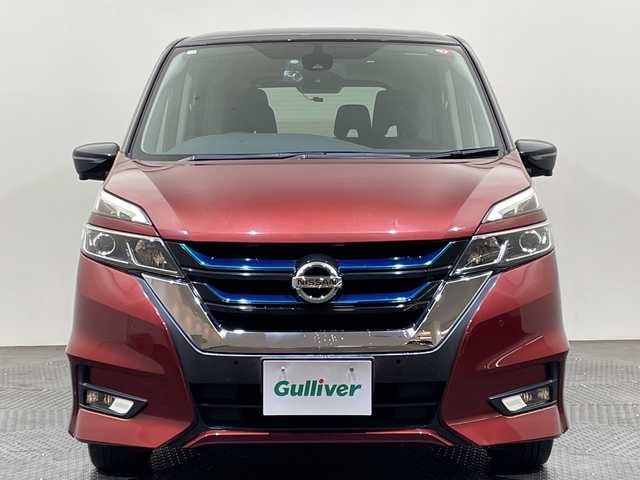日産 セレナ e－パワー ハイウェイスター V 愛媛県 2018(平30)年 6万km マルーンレッド 2トーン ９型ナビ/フルセグ／Ｂｌｕｅｔｏｏｔｈ／ＵＳＢ/全方位カメラ/後席モニター/衝突軽減ブレーキ/レーダークルーズコントロール/ＥＴＣ/前後ドライブレコーダー/ＤＮ席シートヒーター/両側パワースライドドア/レーンキープアシスト/前後コーナーセンサー/LEDヘッドライト