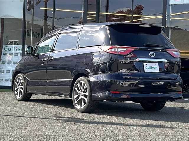 トヨタ エスティマ アエラス プレミアム G 大阪府 2017(平29)年 7.7万km スパークリングブラックパールクリスタルシャイン 衝突軽減システム　両側パワースライドドア　９型純正ナビ　フルセグＴＶ　ＣＤ　ＤＶＤ　Bluetooth　ＨＤＭＩ　バックカメラ　１２．１型純正フリップダウンモニター　ハーフレザーシート　前席シートヒーター　運転席パワーシート　ＥＴＣ　7人乗り　パワーバックドア　クルーズコントロール　コンビハンドル　ドライブレコーダー　AC100V充電　プッシュスタート　スマートキー　スペアキー　取扱説明書　保証書　
