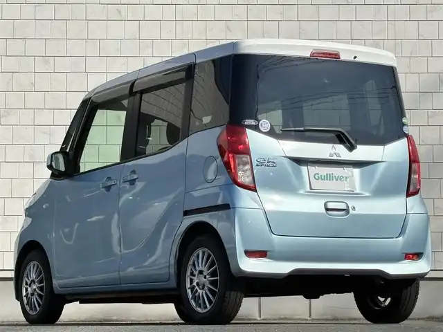 三菱 ｅＫスペース G スタイルエディション 岩手県 2016(平28)年 4.9万km シルキーホワイト/ライトニングブルーマイカ 禁煙車/4WD/両側パワースライドドア/純正エンジンスターター/運転席シートヒーター/社外ナビ/→フルセグTV/Bluetooth/CD/DVD/FM/AM/バックカメラ/TVキャンセラー/横滑り防止機能/衝突被害軽減システム/〇プッシュスタート/〇電動格納ミラー/〇ドアバイザー/〇フロアマット/フォグライト/夏タイヤ純正アルミホイール車載/→155/65/R14（4mm×4本