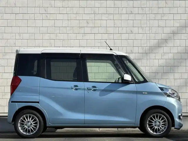 三菱 ｅＫスペース G スタイルエディション 岩手県 2016(平28)年 4.9万km シルキーホワイト/ライトニングブルーマイカ 禁煙車/4WD/両側パワースライドドア/純正エンジンスターター/運転席シートヒーター/社外ナビ/→フルセグTV/Bluetooth/CD/DVD/FM/AM/バックカメラ/TVキャンセラー/横滑り防止機能/衝突被害軽減システム/〇プッシュスタート/〇電動格納ミラー/〇ドアバイザー/〇フロアマット/フォグライト/夏タイヤ純正アルミホイール車載/→155/65/R14（4mm×4本