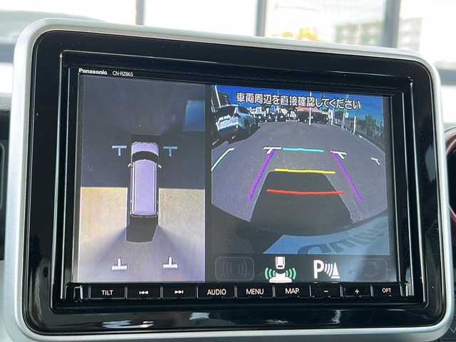 マツダ フレアワゴン ハイブリッド XS 山口県 2021(令3)年 7.7万km ブルーイッシュブラックパール3 社外8インチSDナビ【CN-RZ2865】/DVD再生機能有/フルセグテレビ/Bluetooth/アラウンドビューモニター/パーキングアシスト/ETC/ドライブレコーダー/セーフティサポートカーS/・追従走行有クルーズコントロール/・デュアルセンサーブレーキサポート/・誤発進抑制機能/・後退時ブレーキサポート/・車線逸脱警報機能/・ふらつき警報機能/・先行車発進お知らせ機能/両側パワースライドドア/運転席シートヒーター/アクセサリーソケット/スマートキー/プッシュスタート