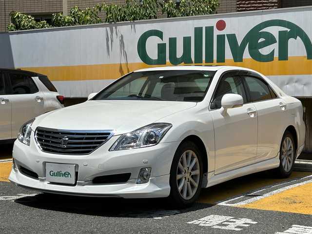 トヨタ クラウン ロイヤル ロイヤルサルーン G 静岡県 2009(平21)年 6.5万km ホワイトパールクリスタルシャイン ワンオーナー/サンルーフ/純正ナビ/フルセグTV/DVD/CD/MD/MSV/バックカメラ/サイドカメラ/ベージュ革シート/運転席シートメモリー/前席パワーシート/前席シートヒーター/前席エアシート/クルーズコントロール/リヤ電動サンシェード/クリアランスソナー/全ドアイージークローザー/トランクイージークローザー/ビルトインETC/HIDヘッドライト/TVキャンセラー/リバース連動ミラー/ステアリングスイッチ/スマートキー×2/保証書/取扱説明書/ナビ取扱説明書/H24/26/28/30/R2/4/6点検記録簿有