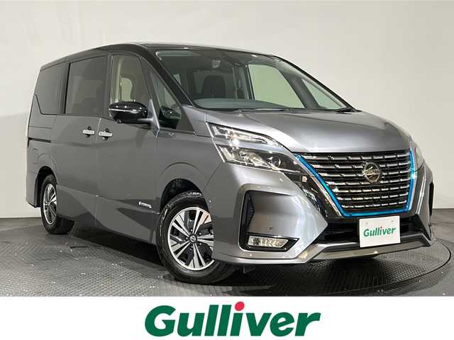 日産 セレナ e－パワー ハイウェイスター V 愛媛県 2022(令4)年 2.5万km ダークメタルグレー/ダイヤモンドブラック ・プロパイロット/・純正10インチナビゲーション/・Bluetooth/フルセグテレビ/DVD/・フリップダウンモニター/・アラウンドビューモニター/・両側パワースライドドア/・LEDヘッドライト/・ドライブレコーダー/・ETC/・クルーズコントロール/・スマートキー/・コーナーセンサー