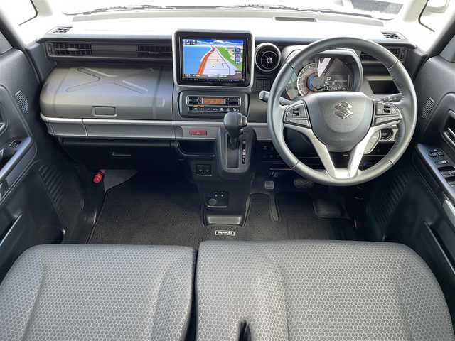 スズキ スペーシア ギア HYBRID XZ 島根県 2022(令4)年 2.5万km クールカーキパールメタリック/ガンメタリック2トーン 登録時走行距離24663km/社外8インチナビ/フルセグテレビ/バックカメラ/両側パワースライドドドア/衝突軽減ブレーキ/レーンキープアシススト/レーダークルーズコントロール/前席シートヒーター/プッシュスタート/スマートキー(スペアスマート×1)/ウインカーミラー/ドアバイザー/ETC