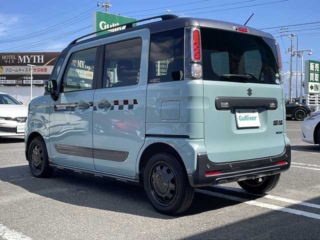 スズキ スペーシア ギア HYBRID XZ 徳島県 2021(令3)年 3.8万km オフブルーメタリック/ガンメタリック2トーンルーフ 社外7型ナビ　AVIC-RW711/（SD/フルセグ/ラジオ/DISC/USB/BT/HDMI/AUX）/バックカメラ/追従式クルーズコントロール/D/N席シートヒーター/ルーフレール/クリアランスソナー/LEDヘッドライト/純正フロアマット/純正14インチアルミホイール/両側電動スライドドア/アイドリングストップ/スマートキー/スペアキー/取扱説明書/新車時保証書