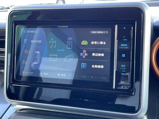 スズキ スペーシア ギア HYBRID XZ 徳島県 2021(令3)年 3.8万km オフブルーメタリック/ガンメタリック2トーンルーフ 社外7型ナビ　AVIC-RW711/（SD/フルセグ/ラジオ/DISC/USB/BT/HDMI/AUX）/バックカメラ/追従式クルーズコントロール/D/N席シートヒーター/ルーフレール/クリアランスソナー/LEDヘッドライト/純正フロアマット/純正14インチアルミホイール/両側電動スライドドア/アイドリングストップ/スマートキー/スペアキー/取扱説明書/新車時保証書