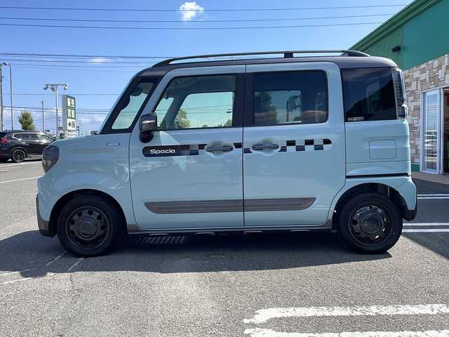 スズキ スペーシア ギア HYBRID XZ 徳島県 2021(令3)年 3.8万km オフブルーメタリック/ガンメタリック2トーンルーフ 社外7型ナビ　AVIC-RW711/（SD/フルセグ/ラジオ/DISC/USB/BT/HDMI/AUX）/バックカメラ/追従式クルーズコントロール/D/N席シートヒーター/ルーフレール/クリアランスソナー/LEDヘッドライト/純正フロアマット/純正14インチアルミホイール/両側電動スライドドア/アイドリングストップ/スマートキー/スペアキー/取扱説明書/新車時保証書