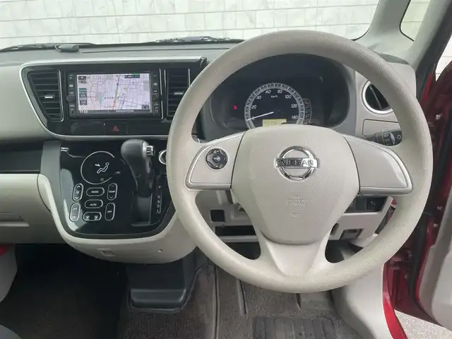 日産 デイズ ルークス X 長野県 2017(平29)年 6.1万km スパークリングレッドM ワンオーナー/純正ナビMJ116D-W/地デジ/BT/CD/バックカメラ/全方位カメラ/左側パワースライドドア/保証書/鳥セル/スペアキー