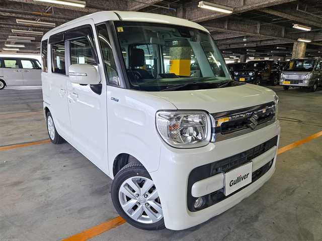 スズキ スペーシア HYBRID X 宮崎県 2018(平30)年 3.3万km ピュアホワイトP 〇ワンオーナー/〇純正ナビ/〇フルセグTV/〇バックカメラ/〇全方位モニター/〇ETC/〇ドライブレコーダー/〇パワースライドドア（両側）/〇セーフティサポート/〇デュアルカメラブレーキサポート/〇LEDヘッドランプ/〇オートライト/〇純正14インチアルミ/〇オートエアコン/〇シートヒーター/〇キーレスプッシュスタート/〇禁煙車