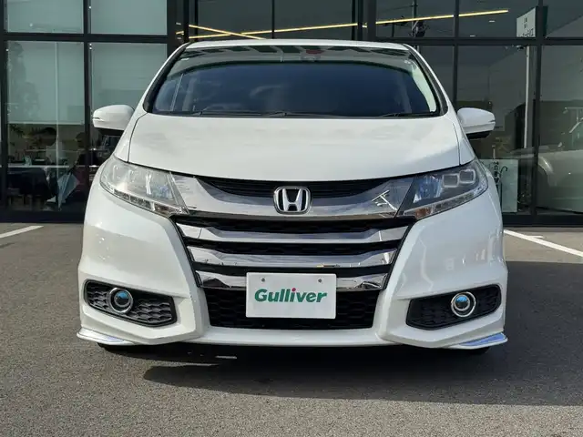 ホンダ オデッセイ アブソルート EX 兵庫県 2014(平26)年 7.3万km ホワイトオーキッドパール 登録時走行距離：72226km/ディーラーOP純正ナビ/AM/FM/フルセグTV/DVD/CD/サンシェード/後席モニター/パドルシフト/ハーフレザー/前ドラレコ/ビルトインETC/バックカメラ/クルコン/衝突軽減システム/横滑り防止装置/LEDヘッドライト/フォグランプ/オートライト/エンジンスタートボタン/スペアキー/純正アルミホイール/純正フロアマット