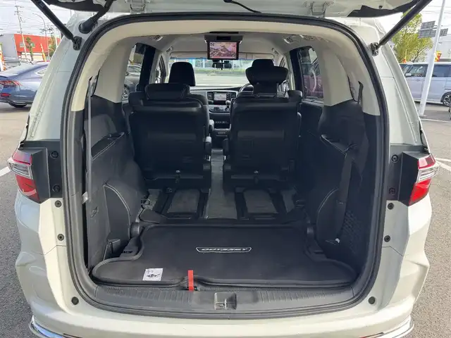 ホンダ オデッセイ アブソルート EX 兵庫県 2014(平26)年 7.3万km ホワイトオーキッドパール 登録時走行距離：72226km/ディーラーOP純正ナビ/AM/FM/フルセグTV/DVD/CD/サンシェード/後席モニター/パドルシフト/ハーフレザー/前ドラレコ/ビルトインETC/バックカメラ/クルコン/衝突軽減システム/横滑り防止装置/LEDヘッドライト/フォグランプ/オートライト/エンジンスタートボタン/スペアキー/純正アルミホイール/純正フロアマット