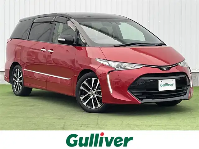 トヨタ エスティマ アエラス プレミアム G 香川県 2016(平28)年 8.6万km ブラック/レッドマイカメタリック 2トーン 純正10インチナビ(NSZN-Z66T)/→AM.FM/フルセグTV/Bluetooth/HDMI/バックカメラ/両側パワースライドドア/クルーズコントロール/前席シートヒーター/ハーフレザーシート/D席パワーシート/パワーバックドア/LEDヘッドライト/革巻きステアリング/ステアリングリモコン/コーナーセンサー/純正ドライブレコーダー/純正フロアマット/ドアバイザー/パワーウィンドウ/オートエアコン/ウィンカーミラー/ETC/スマートキー/プッシュスタート