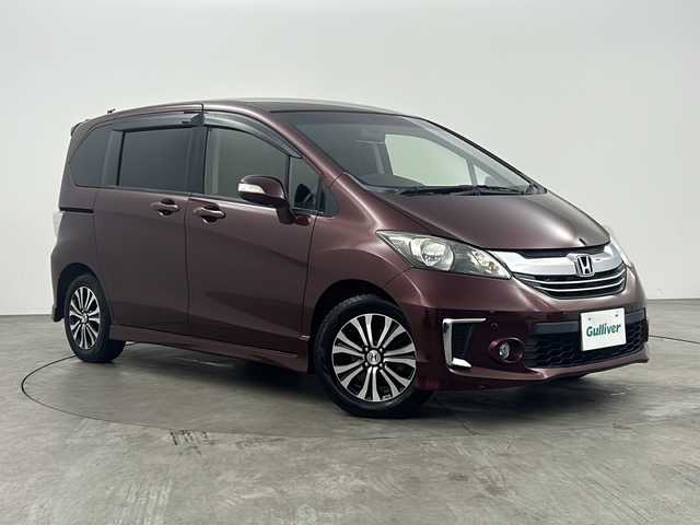 ホンダ フリード Gエアロ 兵庫県 2015(平27)年 7.3万km プレミアムディープロッソパール ・純正ナビ・TV・CD・DVD・SD・BT/・両側パワースライドドア/・バックカメラ/・ビルトインETC/・コーナーセンサー/・HIDライト/・社外革調シートカバー/・コンフォートビュー/・純正15インチアルミホイール/・純正フロアマット/・シートカバー/・オートライト/・スマートキー