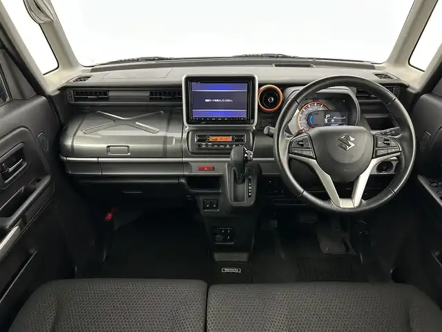 スズキ スペーシア ギア HYBRID XZターボ 福岡県 2021(令3)年 5.6万km デニムブルー ガンメタリック 2トーン ワンオーナー/純正８型ナビ（ＢＴ，フルセグＴＶ）　/全方位カメラ　/ビルトインＥＴＣ　/ＡＣＣ　/コーナーセンサー　/衝突軽減ブレーキ　/レーンキープ/HUD　/アイドリングストップ　/パドルシフト　/両側電動スライドドア　/シートヒーター