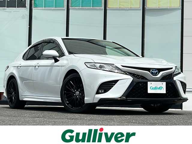 トヨタ カムリ WS ブラックエディション 山形県 2020(令2)年 2.3万km プラチナホワイトパールマイカ トヨタセーフティセンス/バックカメラ/レーダークルーズコントロール/レーンキープアシスト/横滑り防止装置/ブラインドスポットモニター/前後コーナーセンサー/前後ドライブレコーダー/純正メーカーナビ/（Bluetooth/AM/FM/USB)/レザーシート/ＤＮ席パワシート/ＤＮ席シートヒーター/パドルシフト/nanoe/スマートキー/ビルトインETC/オートLEDヘッドライト/純正18インチアルミホイール/ドアバイザー