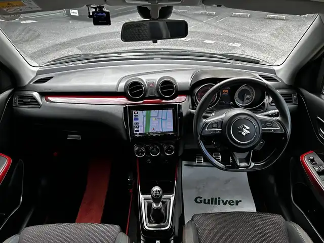 スズキ スイフト スポーツ セーフティPKG 和歌山県 2019(平31)年 1.9万km 黒 社外ナビ（フルセグTV/FM/AM/CD/DVD/USB/Bluetooth/SD）/全方位カメラ/ドライブレコーダー/ワンオーナー/シートヒーター/オートライト/純正アルミホイール/純正フロアマット/純正ドアバイザー/取扱説明書/保証書
