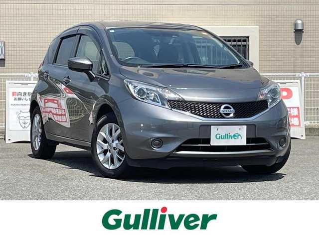 日産 ノート X 山口県 2016(平28)年 4.1万km ダークメタルグレー SDナビ ワンセグTV CD BT/バックカメラ/TVキャンセラー/衝突被害軽減ブレーキ/レーンアシスト/前後ドラレコ/ETC/スマートキー/LEDオートヘッドライト/アルミホイール/プッシュエンジンスタート/アイドリングストップ/禁煙車