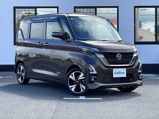 日産 ルークス HWS Gターボ プロパイロットED 山口県 2020(令2)年 5.7万km アッシュブラウンM 純正9インチナビ【MM320D-L】/DVD再生機能有/フルセグテレビ/アラウンドビューモニター/プロパイロット/Bluetooth/ETC/ドライブレコーダー/両側パワースライドドア/電動パーキングブレーキ/USBソケット/LEDヘッドライト/LEDフォグライト/オートライト/スマートキー/プッシュアップスタート/純正フロアマット/15インチ純正アルミホイール