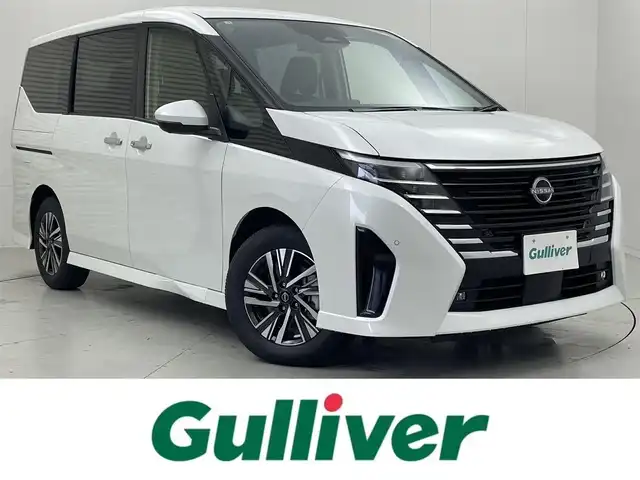 日産 セレナ e－パワー ハイウェイスター V 茨城県 2025(令7)年 0.1千km プリズムホワイト 純正12.3インチナビ/・全方位カメラ/・Bluetooth/・フルセグTV/BSM/プロパイロット/・エマージェンシーブレーキ/・クルーズコントロール/・車線逸脱防止支援システム/後席モニター/ドラレコ/ビルドインETC2.0/WAC/USB入力端子/両側ハンズフリーオートスライドドア/前後コーナーセンサー/純正アルミホイール
