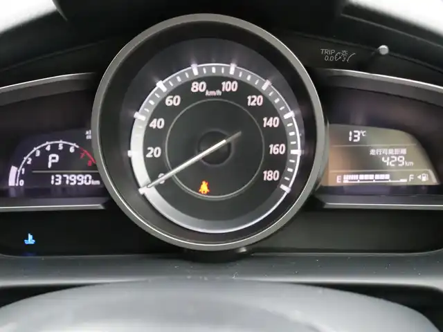 マツダ デミオ 13S 福島県 2015(平27)年 13.8万km ソウルレッドプレミアムメタリック  ワンオーナー / 純正ナビ・フルセグTV/ スマートキー/ 衝突被害軽減ブレーキ/ 純正アルミホイル/ 純正フォグランプ/ 横滑り防止装置/ アイドリングストップ